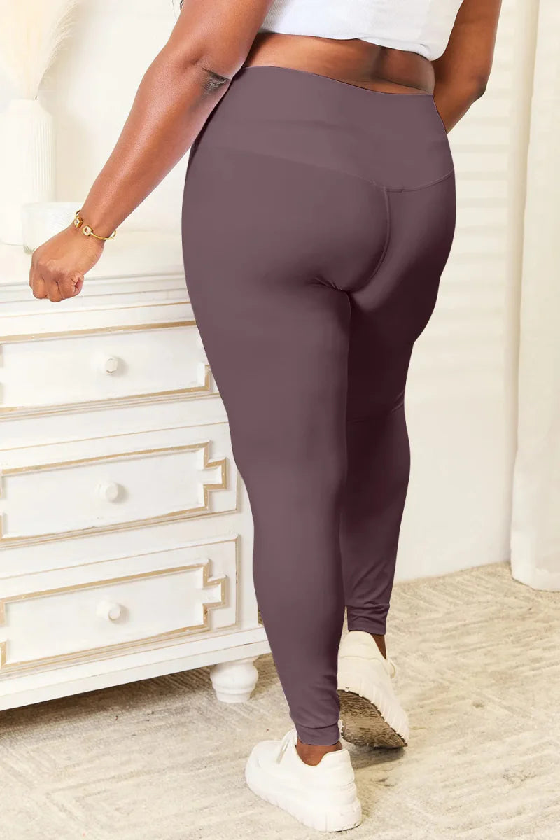 Double Take Wide Waistband Sports Leggings for Comfort