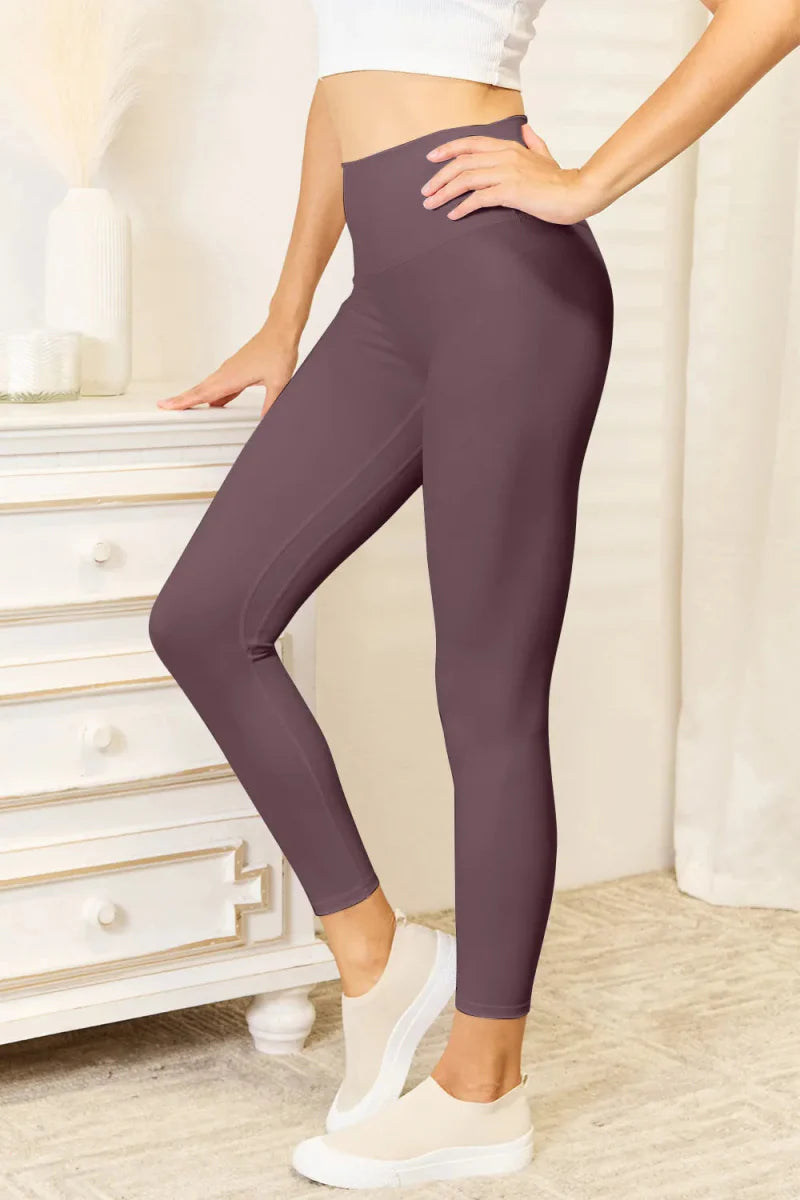 Double Take Wide Waistband Sports Leggings for Comfort