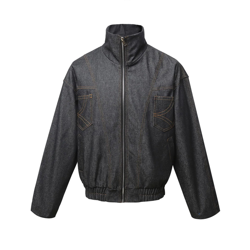 Men's Washed Zip Up Denim Jacket