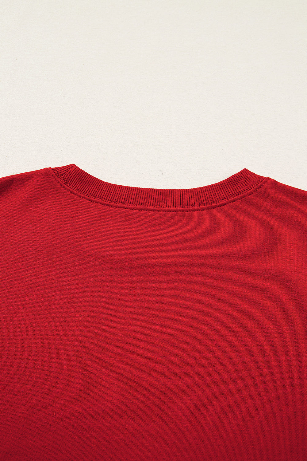 Fiery Red Varsity Striped Detail Crew Neck Plus Sweatshirt