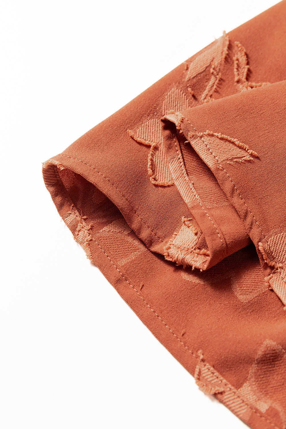 Premium Cinnamon Plus Size Textured 3D Flower Dress Ruffle Hem Long