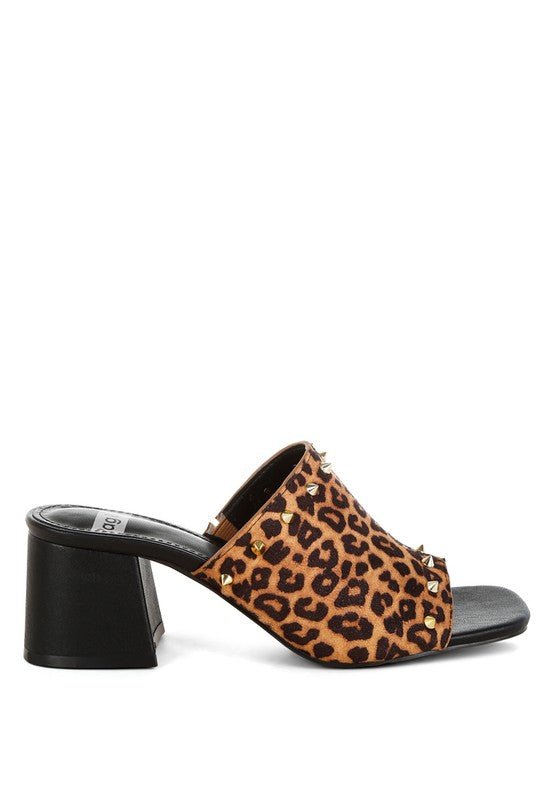 Rag Company Edama Leopard Print Studded Slip-Ons - Trendy Style Footwear