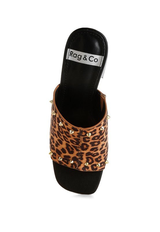 Rag Company Edama Leopard Print Studded Slip-Ons - Trendy Style Footwear