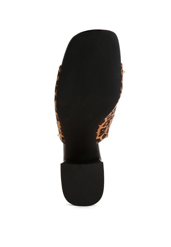 Rag Company Edama Leopard Print Studded Slip-Ons - Trendy Style Footwear
