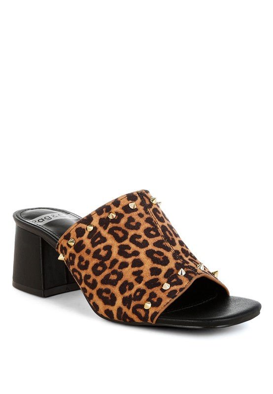 Rag Company Edama Leopard Print Studded Slip-Ons - Trendy Style Footwear