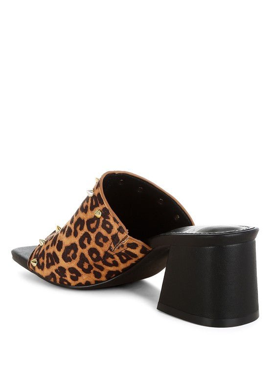 Rag Company Edama Leopard Print Studded Slip-Ons - Trendy Style Footwear