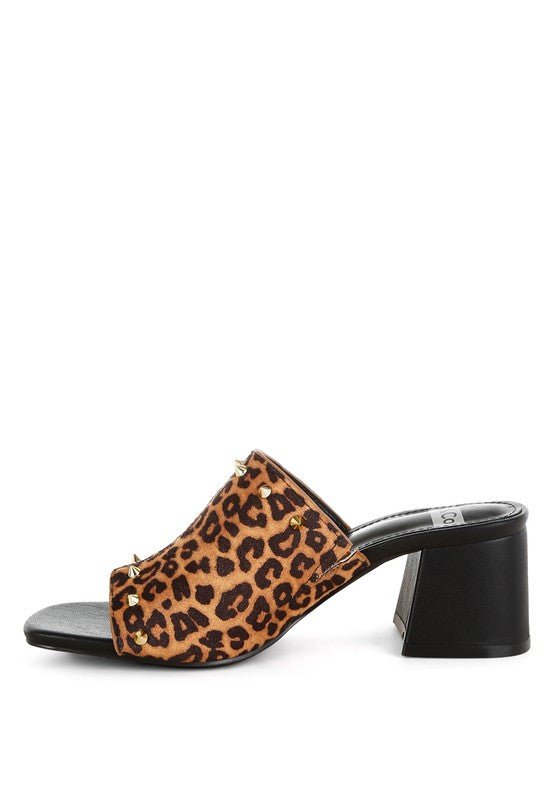 Rag Company Edama Leopard Print Studded Slip-Ons - Trendy Style Footwear