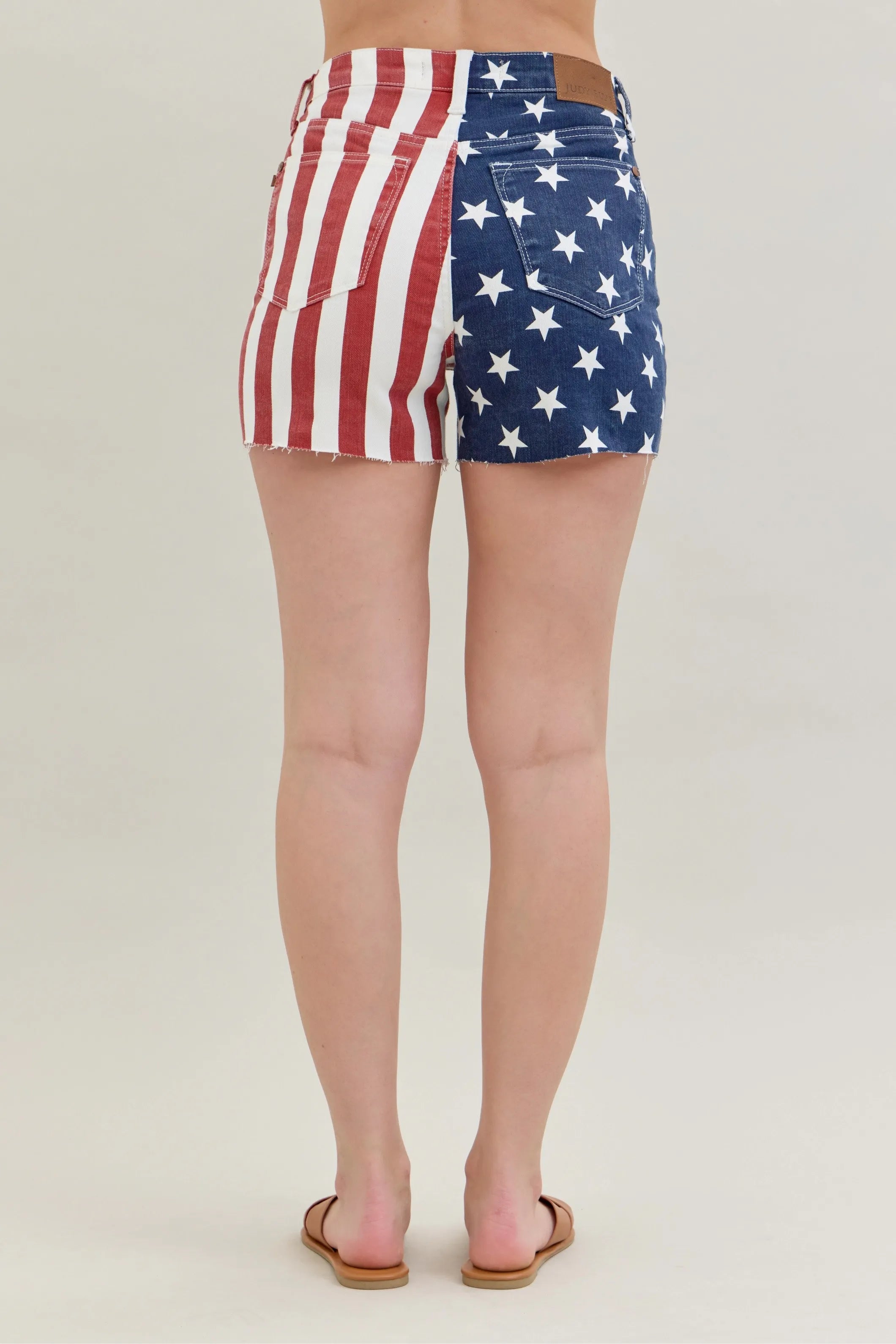 Judy Blue American Flag High Waist Fray Shorts Plus Size