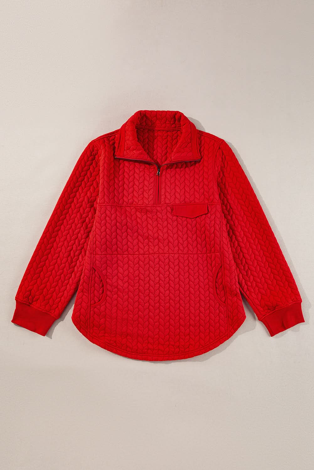 Tomato red plus size pullover