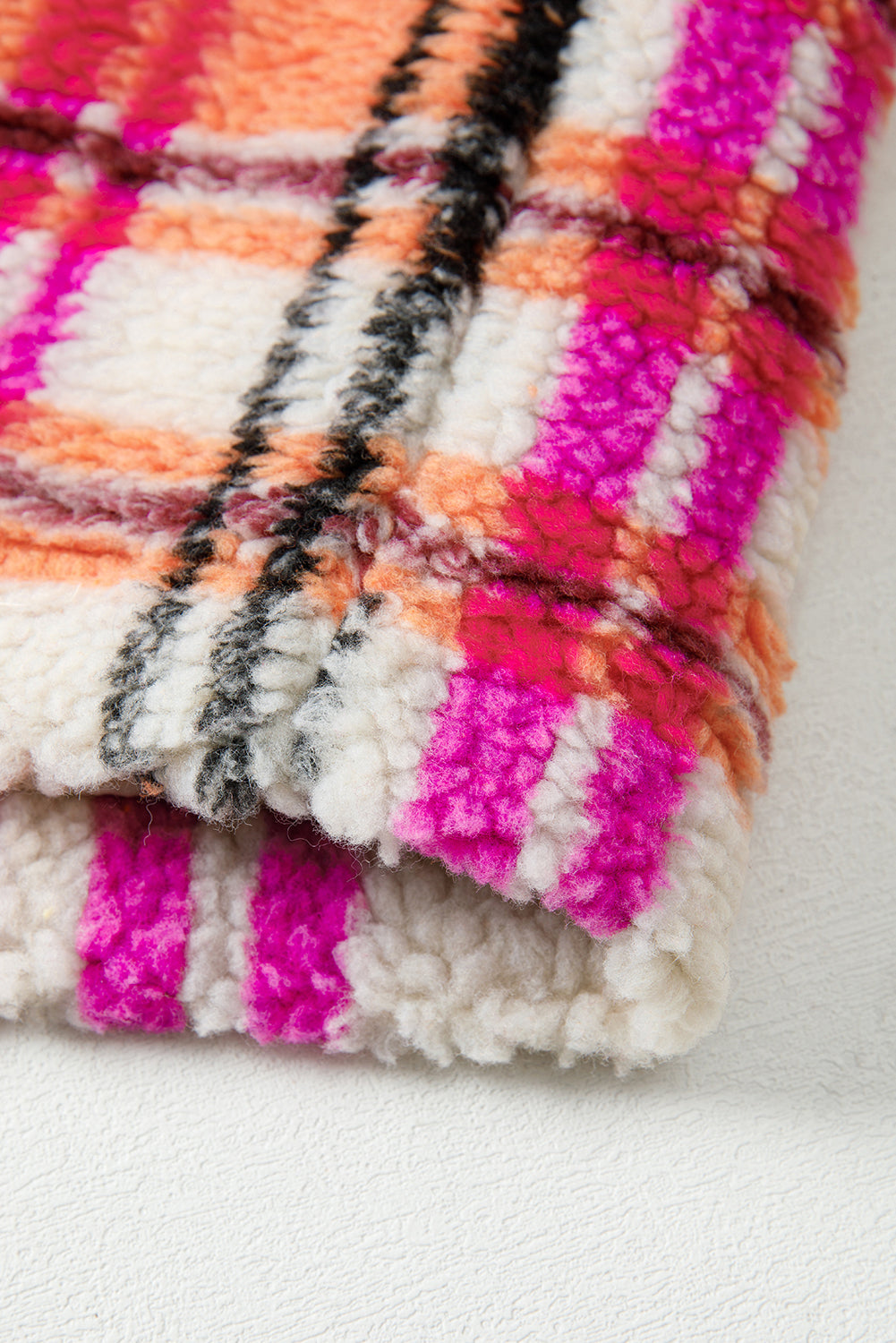 Rose Sherpa Plaid Jacket Vest