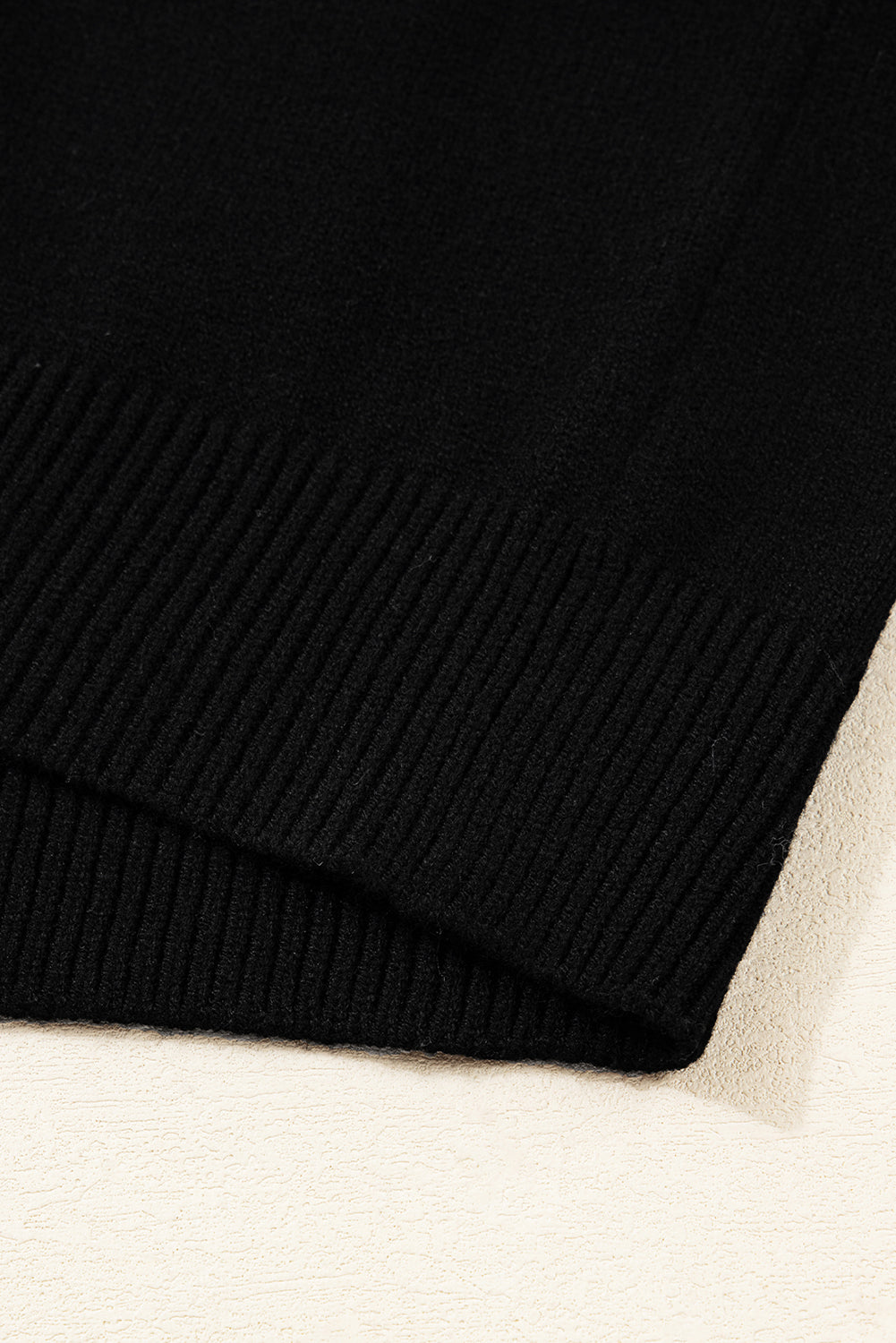 Black Colorblock Crew Neck Drop Shoulder Sweater Relaxed Fit