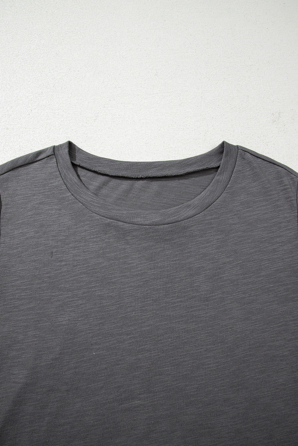 Plus Size Dark Grey Double Ruffled Short Sleeve Top