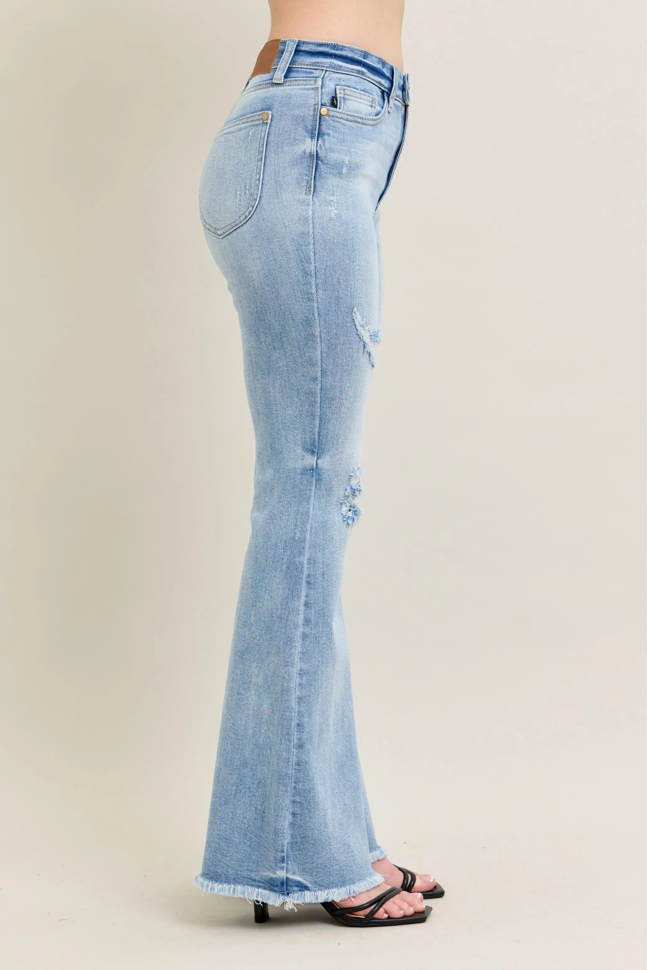 Judy Blue High Waist Flare Jeans Shield Pockets Plus Size