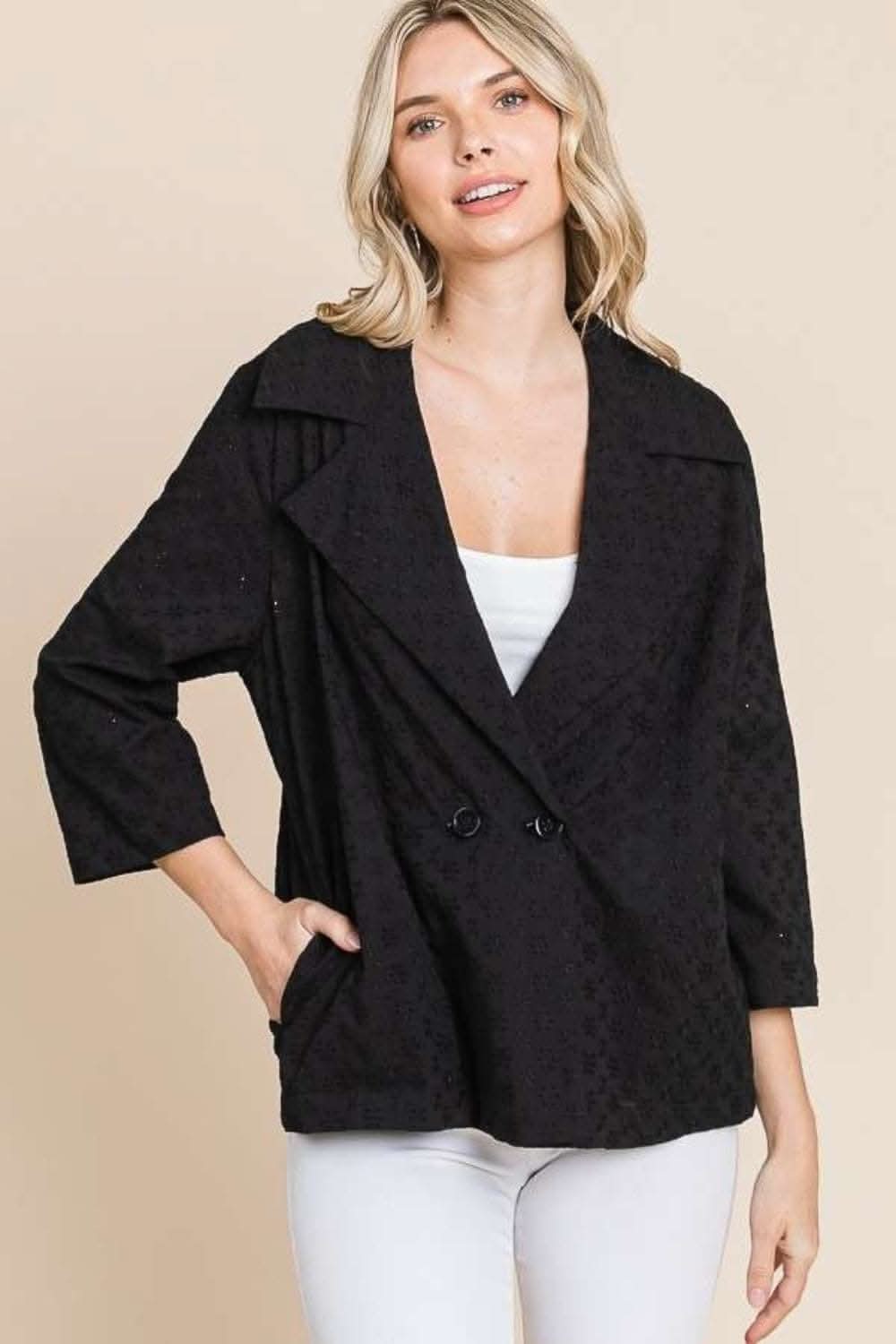Culture Code chic eyelet jacket