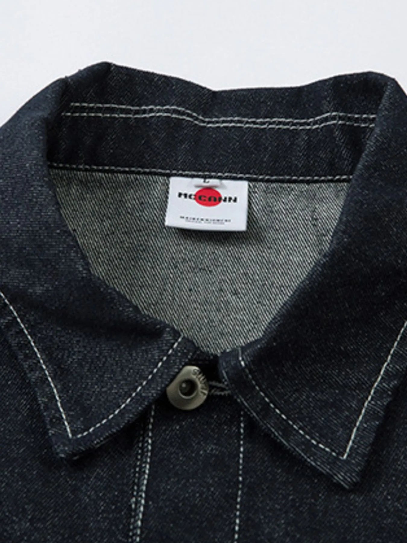 Men's Contrast Stitching Button Up Denim Jacket