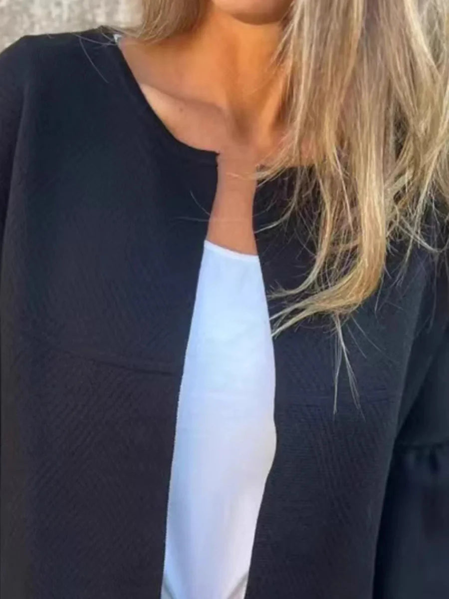 Full Size Bell Sleeve Open Front Cardigan Plus Size