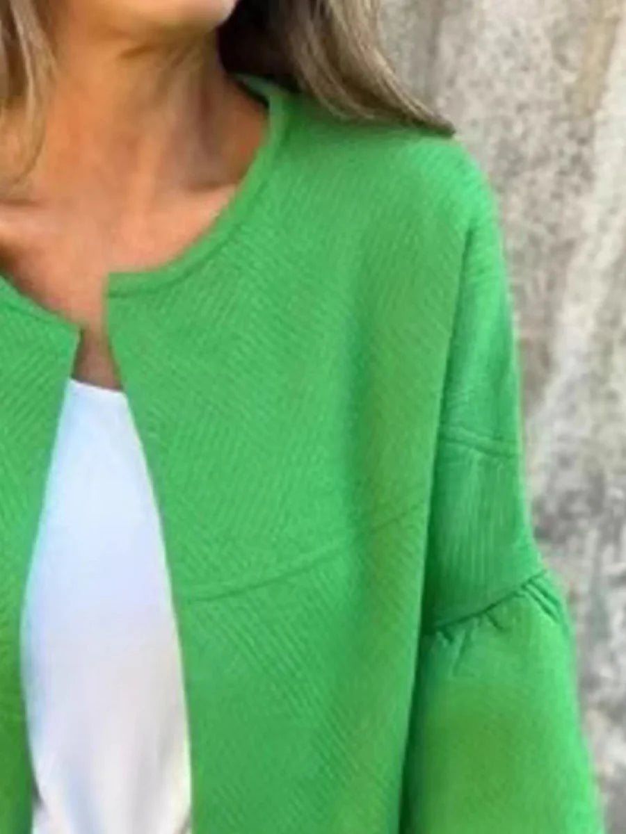 Full Size Bell Sleeve Open Front Cardigan Plus Size