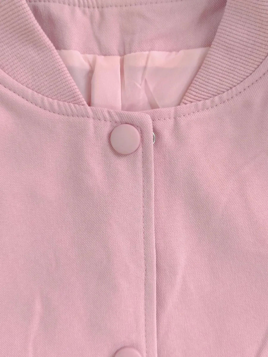 Full Size Cropped Snap Down Jacket Plus Size