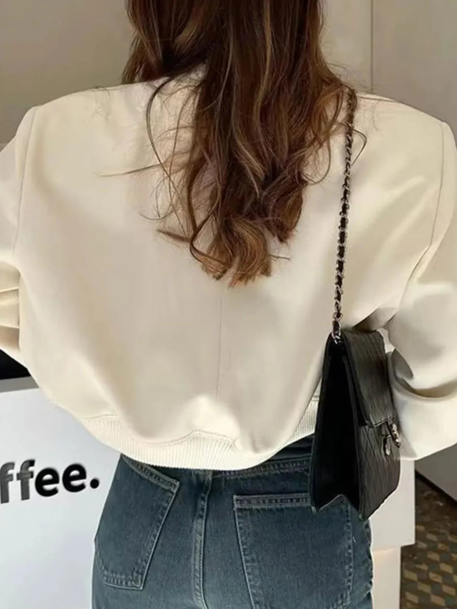 Full Size Cropped Snap Down Jacket Plus Size