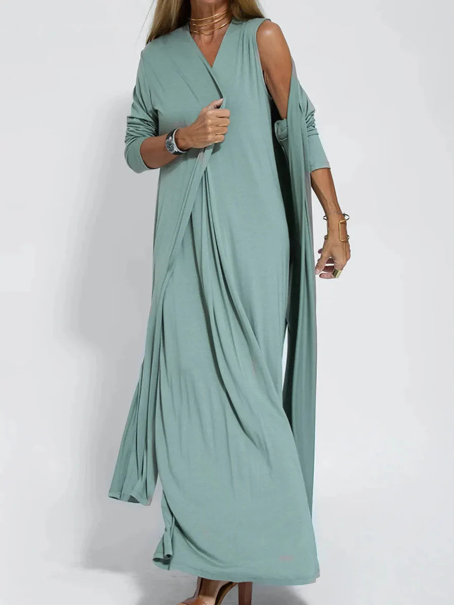 Full Size Open Front Side Slit Longline Cardigan Plus Size