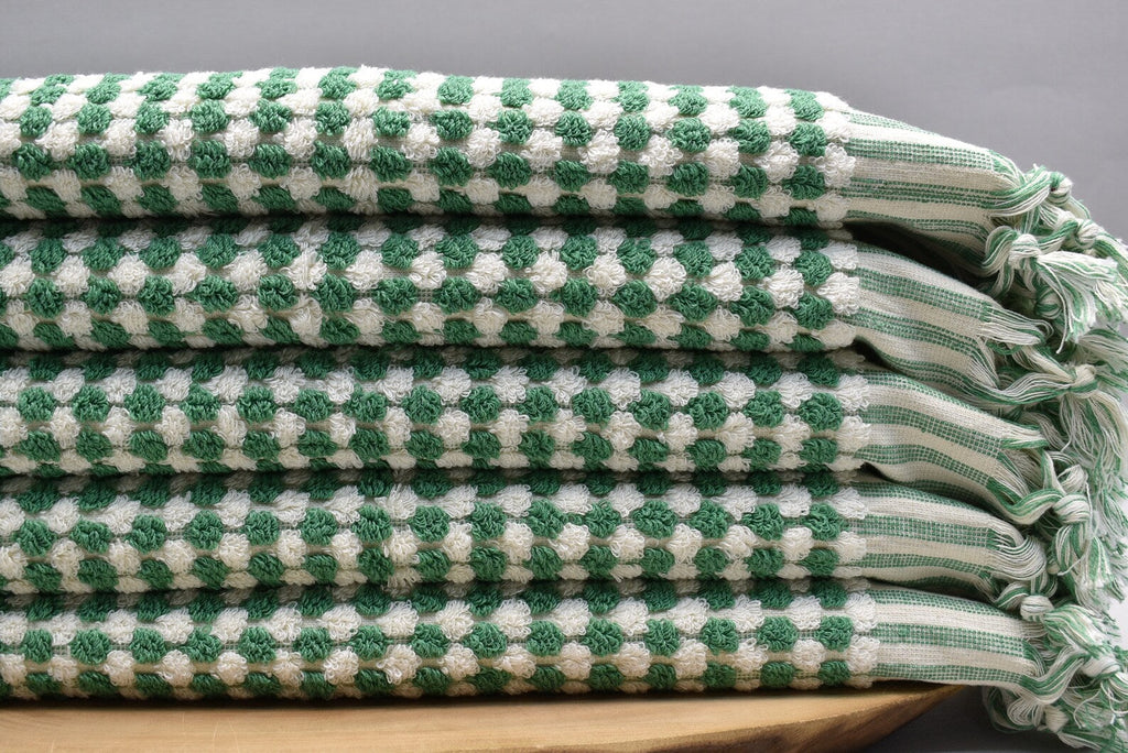 Basiclayersca Bubble Green Terry Hand Towel Made From 100