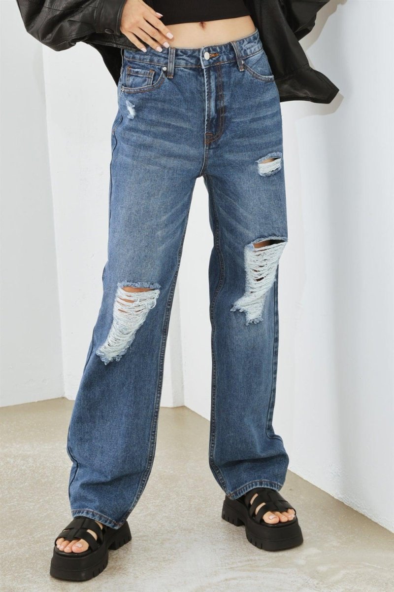Premium HAMMER COLLECTION Distressed High Waist Jeans for Women