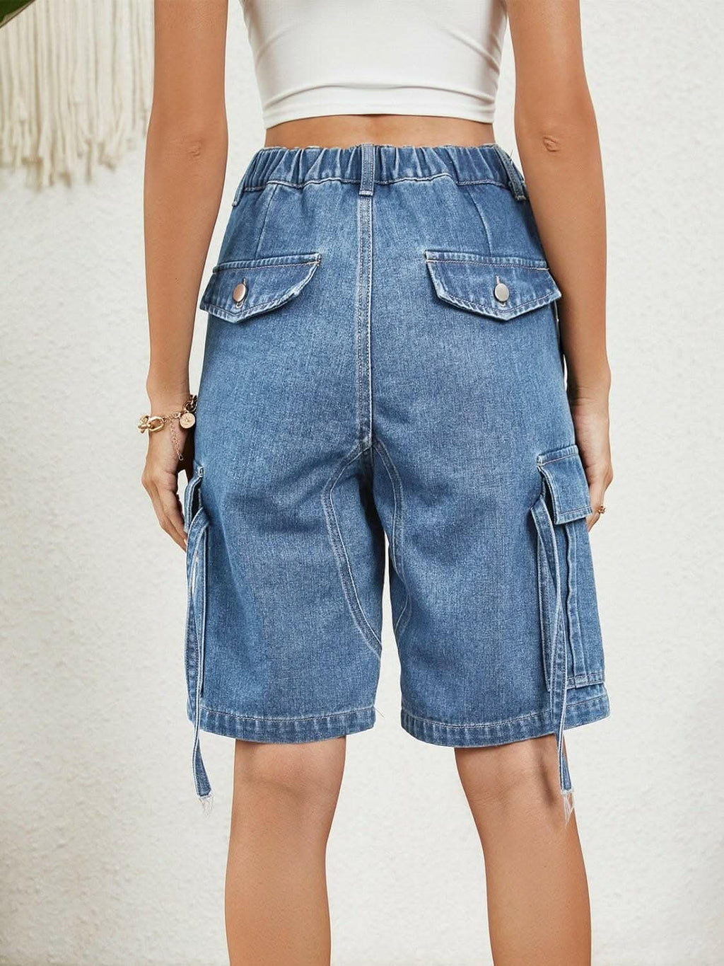 Premium Chic high-rise denim shorts