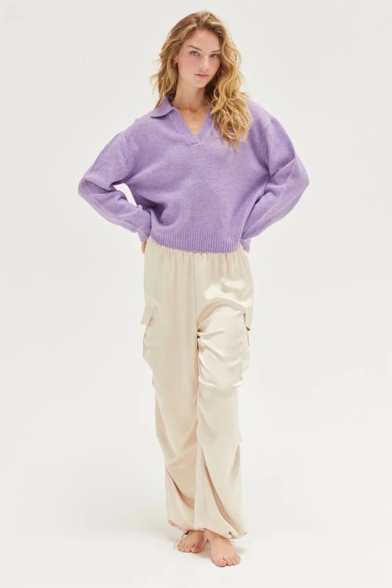 HYFVE Approach Satin Drawstring Hem Cargo Pants for Women