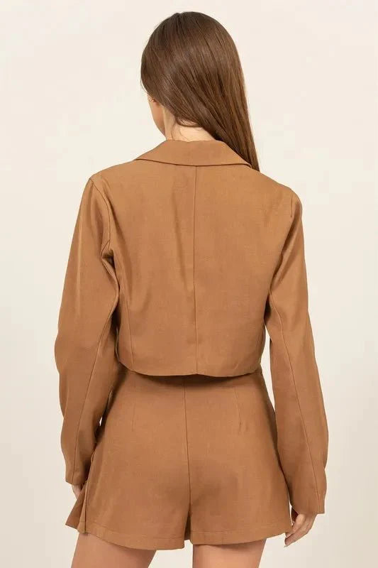 HYFVE Cropped Button-Down Blazer