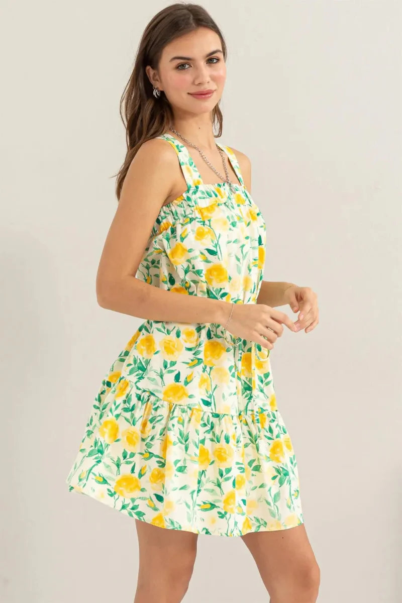 HYFVE Floral Tie Shoulder Mini Dress for Stylish Occasions
