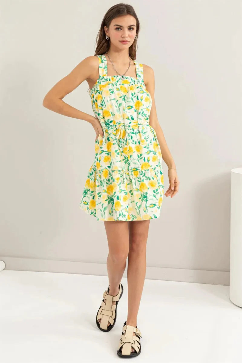 HYFVE Floral Tie Shoulder Mini Dress for Stylish Occasions