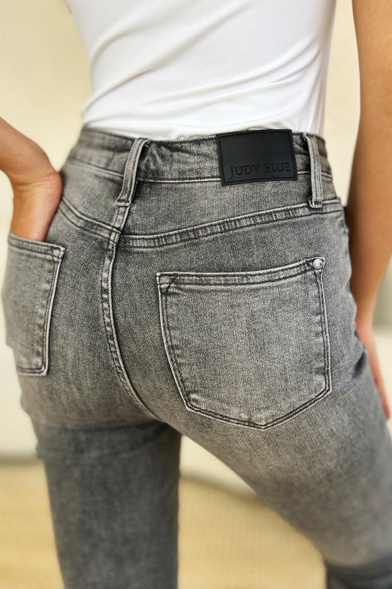 Premium Judy Blue Full Size Button Fly High Waist Cuffed Capris