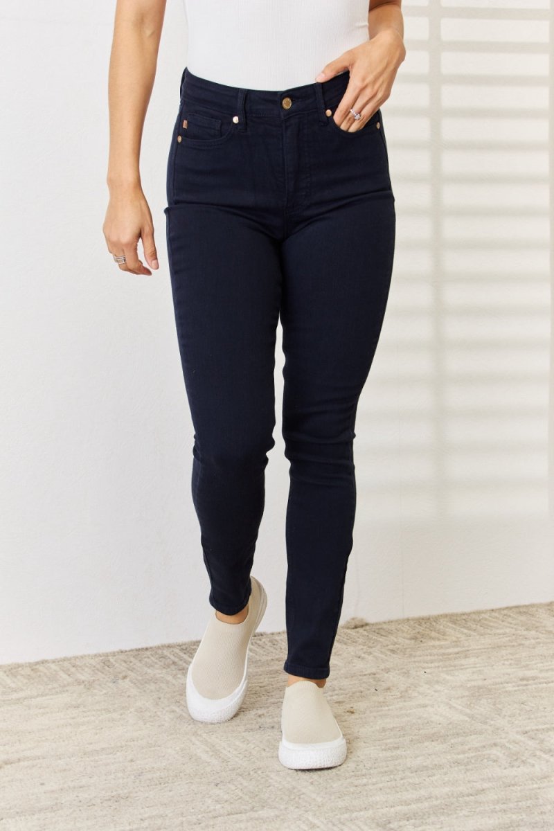 Premium Judy Blue Full Size Garment Dyed Tummy Control Skinny Jeans