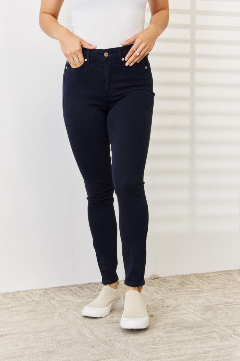 Premium Judy Blue Full Size Garment Dyed Tummy Control Skinny Jeans