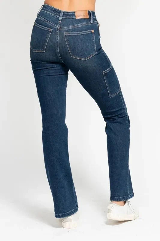 Judy Blue Full Size High Waist Cargo Bootcut Jeans Plus Size