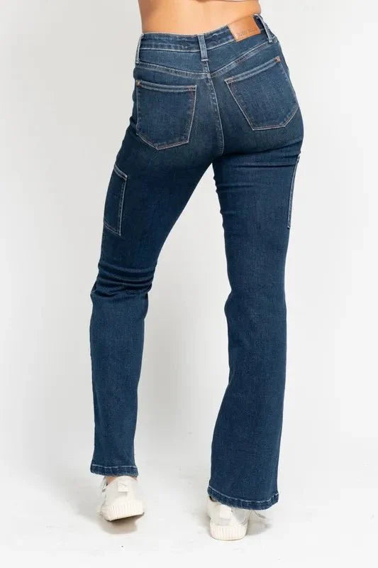 Judy Blue Full Size High Waist Cargo Bootcut Jeans Plus Size