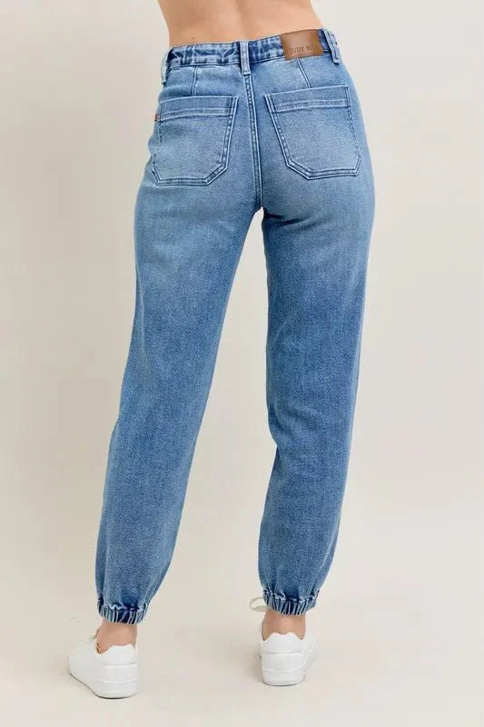 Judy Blue Full Size High Waist Denim Jogger Plus Size Fashion