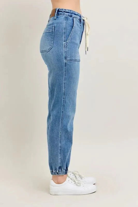 Judy Blue Full Size High Waist Denim Jogger Plus Size Fashion