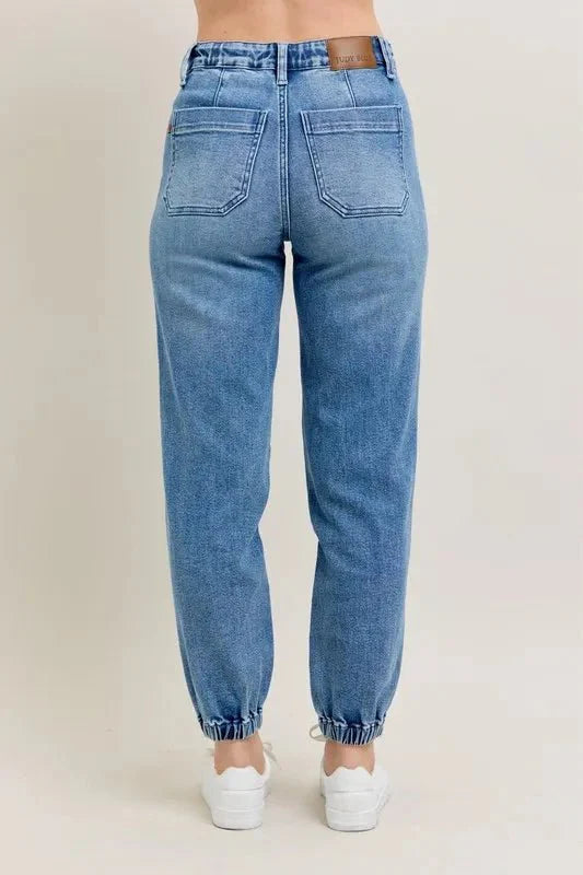 Judy Blue Full Size High Waist Denim Jogger Plus Size Fashion