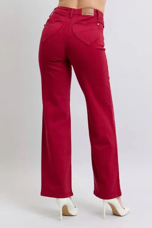 Judy Blue Full Size High Waist Heart Shaped Back Pockets Jeans
