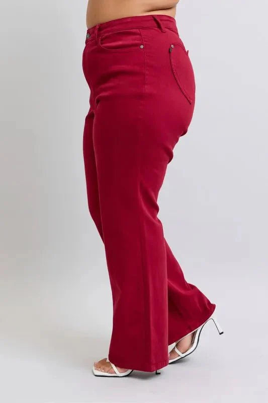 Judy Blue Full Size High Waist Heart Shaped Back Pockets Jeans