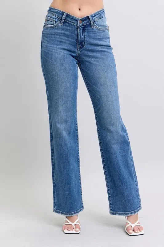 Judy Blue Full Size High Waist V-Front Vintage Wash Jeans