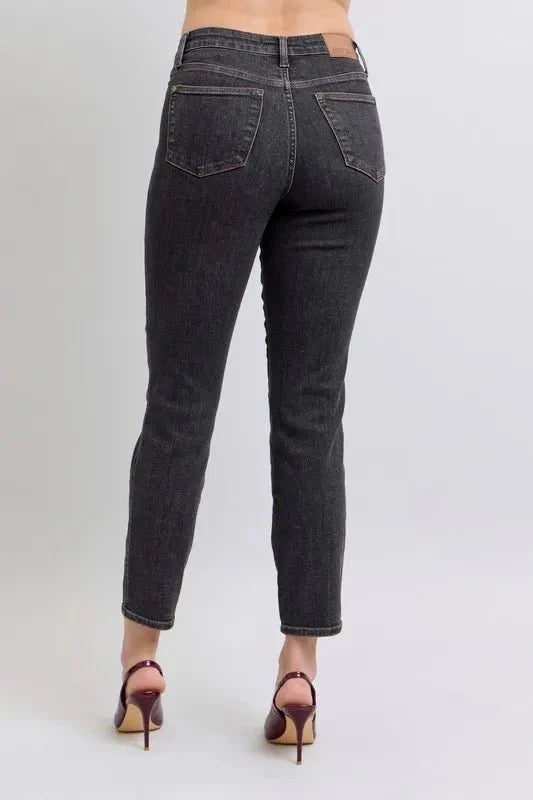 Judy Blue Full Size Mid Rise Tummy Control Slim Jeans Plus Size