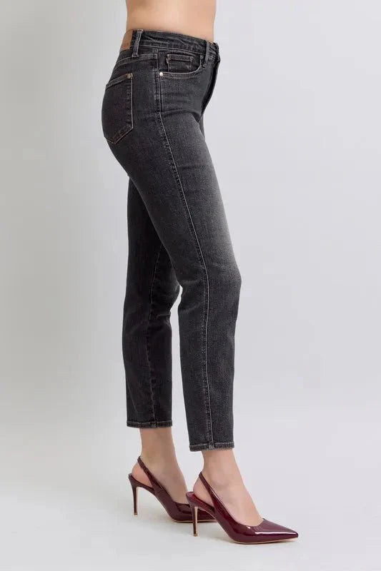 Judy Blue Full Size Mid Rise Tummy Control Slim Jeans Plus Size