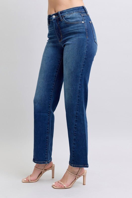Premium Judy Blue Full Size Side Seam Detail Straight Jeans