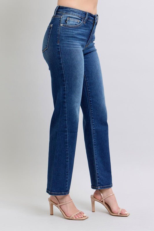 Premium Judy Blue Full Size Side Seam Detail Straight Jeans