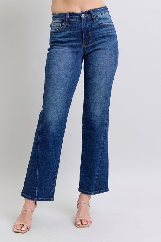 Premium Judy Blue Full Size Side Seam Detail Straight Jeans