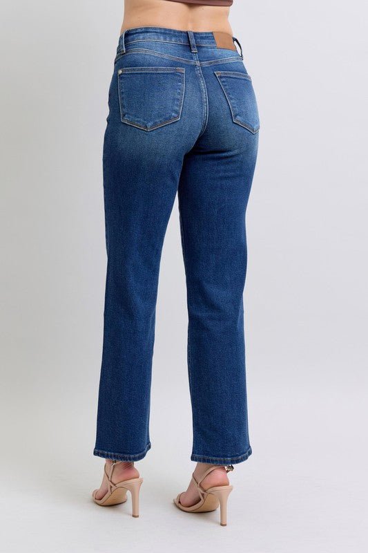 Premium Judy Blue Full Size Side Seam Detail Straight Jeans
