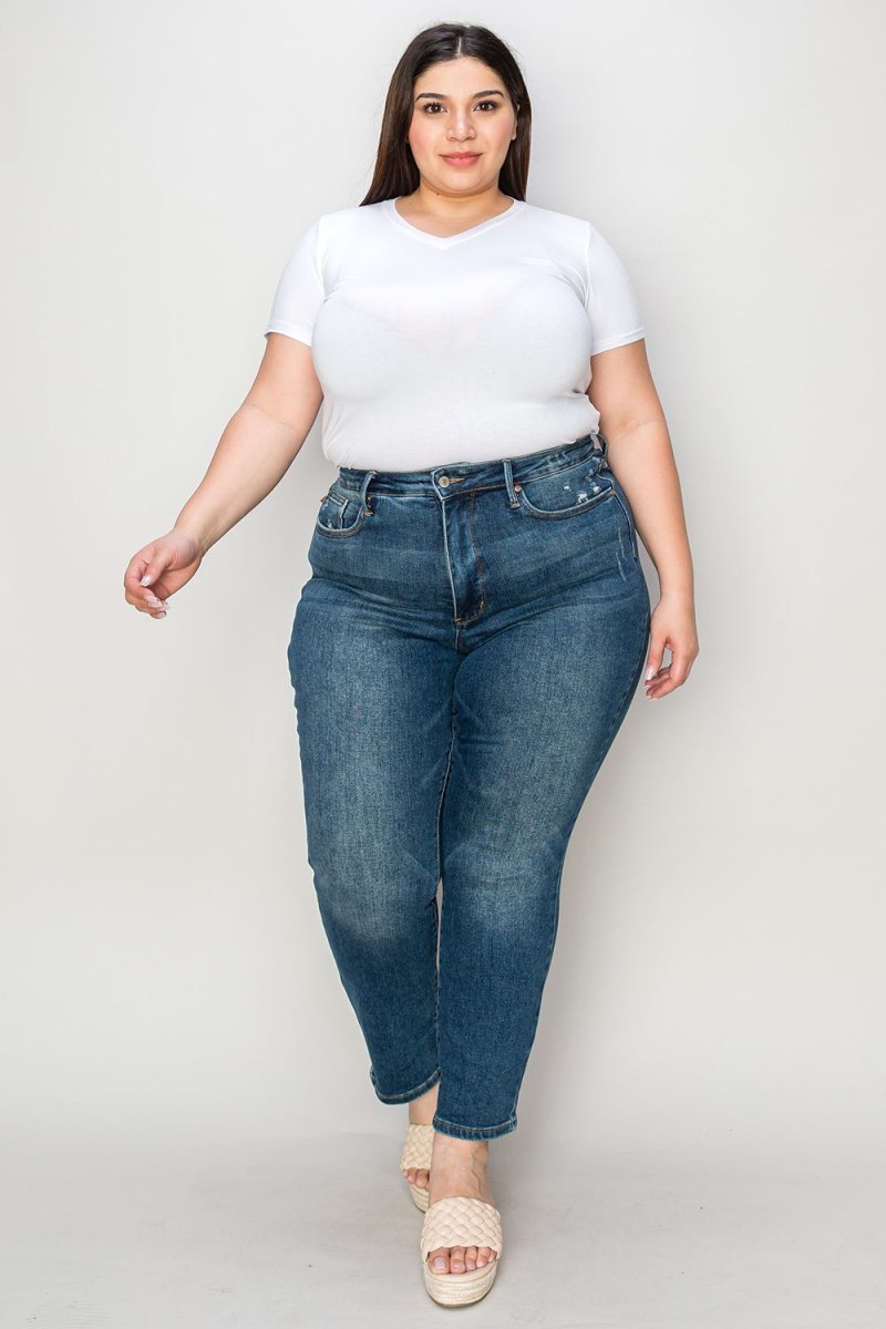 Premium Judy Blue Full Size Tummy Control High Waist Slim Jeans