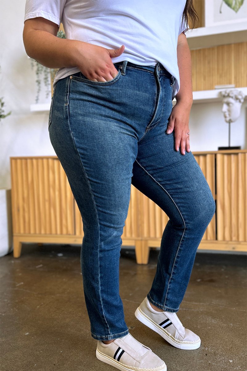 Premium Judy Blue Full Size Tummy Control High Waist Slim Jeans